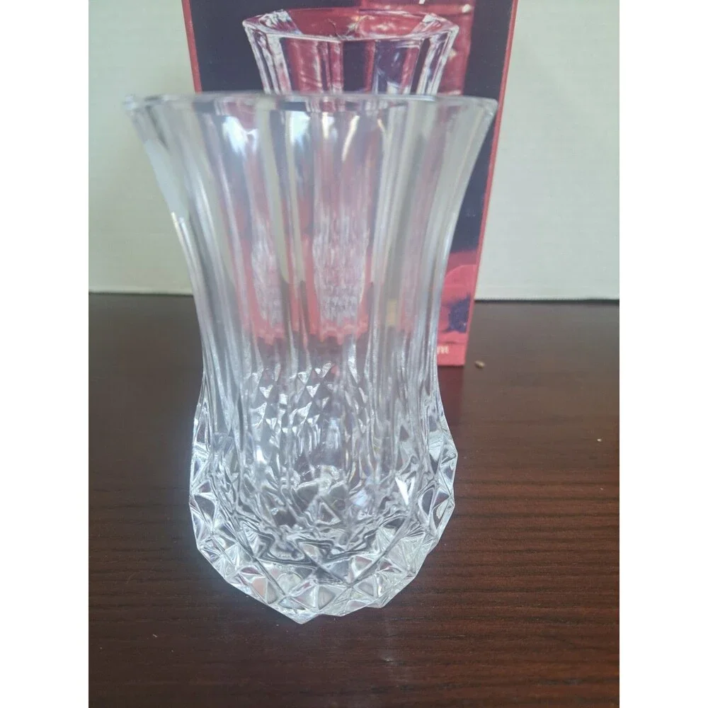 French Lead Crystal Anemones Small Vase New In Box